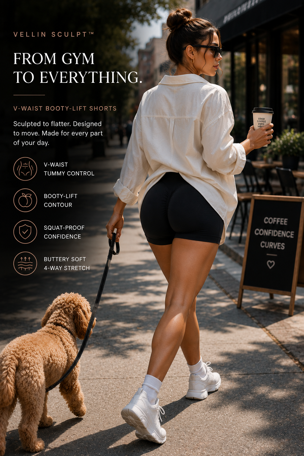 VELLIN Sculpt™ PeachV Gym Shorts